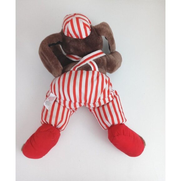 Vintage 1993 Sugar Loaf Brown Floppy Ear Dog Super Soft In Ball Cap & Overalls - Picture 7 of 9